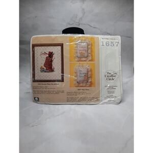 Vintage The Creative Circle Cross Stitch Kit 1657 Nap Time Double Sided Pillow